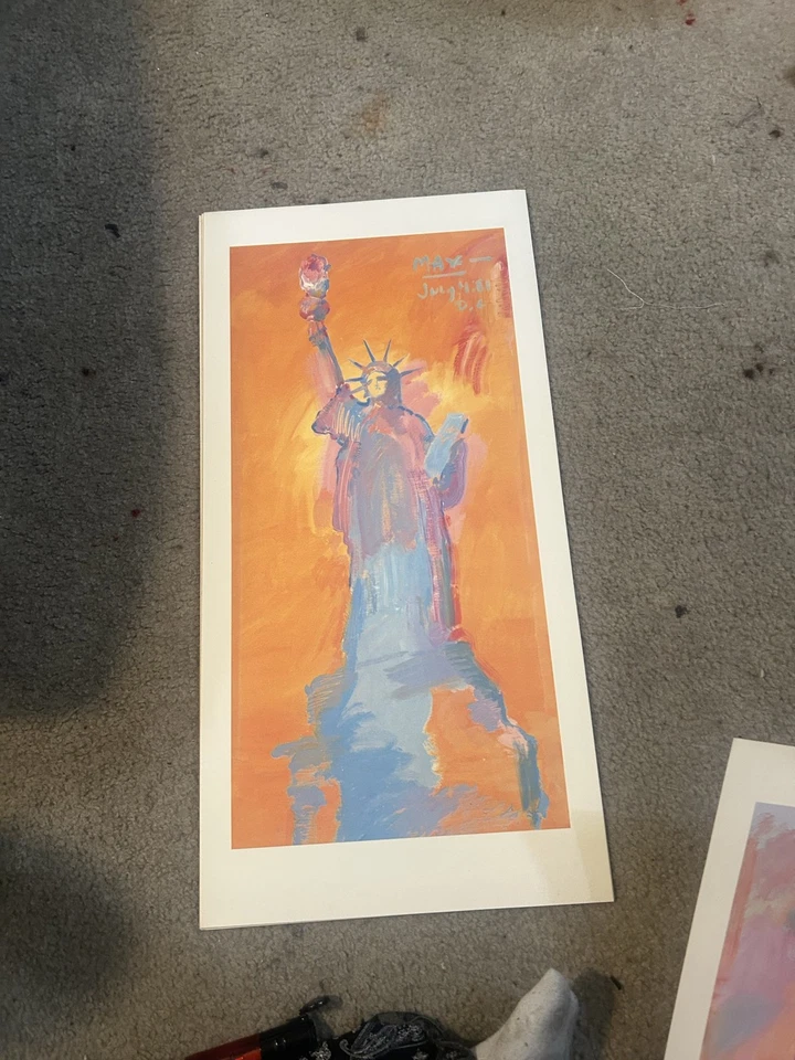 彼得·麦克斯签名自由女神像印刷品 1980 DNC 橙色 — 第 1/1 张图片
