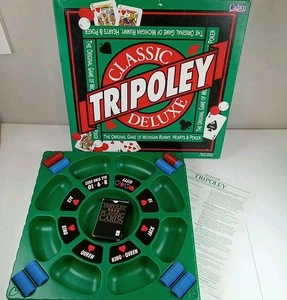 1995 Tripoley Deluxe Plastic Tray Edition Cadaco Chips Cards Rummy Hearts Poker - Picture 1 of 17
