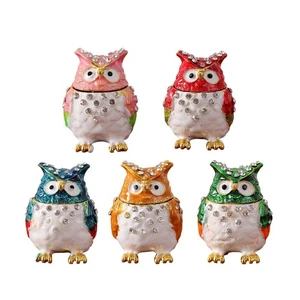 Jewelry Box Keepsake Gift Box Case Owl Trinket Box for Charms Bracelets Ear - Picture 1 of 33