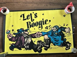 Póster psicodélico vintage 1972-Lets Boogie-Black Light Gemini Rising Inc NY - Imagen 1 de 9