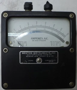 Weston Instruments Model 433 Amperes/AC Meter Tsted and Working - Picture 1 of 5