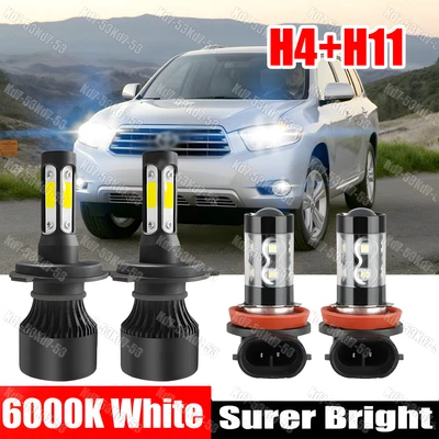 Combo faros LED de haz alto/bajo bombillas antiniebla para Toyota Highlander 2008-2010 Foto 1 de 4