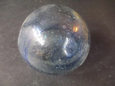 Bola flotadora de pesca de vidrio japonesa vintage azul 3" Foto 1 de 2