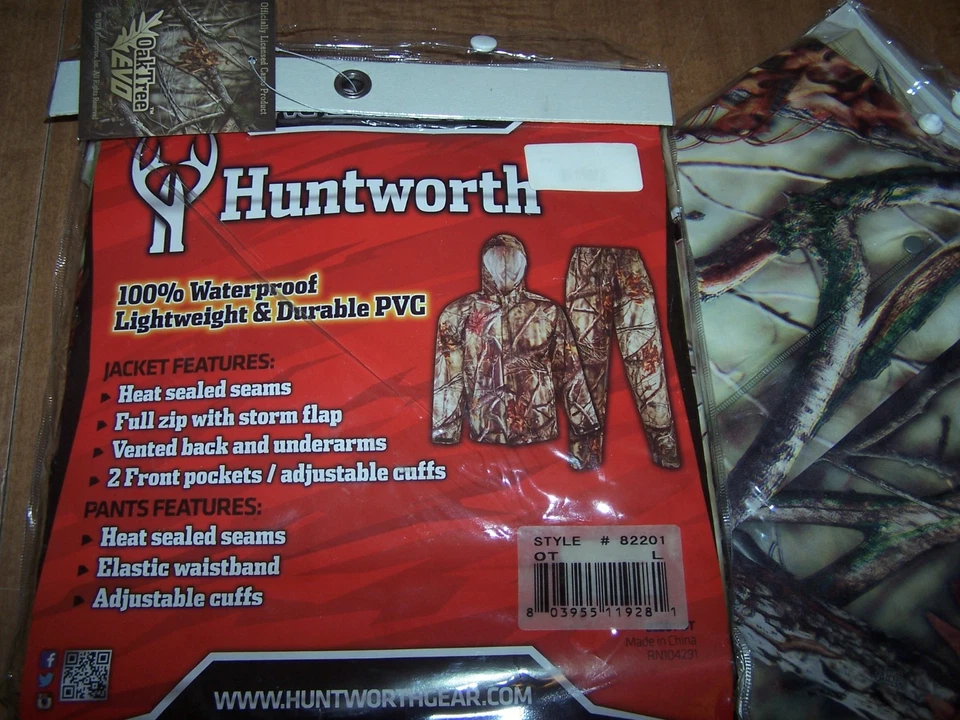 Huntworth Oak Tree Camo 2 Piece Rain Suit Medium/Large 100% Waterproof  NEW  - Image 1 of 1