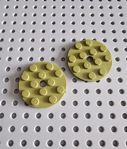 Placa Lego redonda 4x4 agujero en el centro verde oliva 2 piezas placa redonda 60474 A201 - Imagen 1 de 1