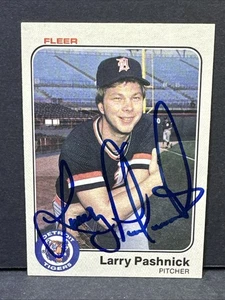 Tarjeta autografiada Fleer #338 1983 Larry Pashnick Tigres de Detroit - Imagen 1 de 2