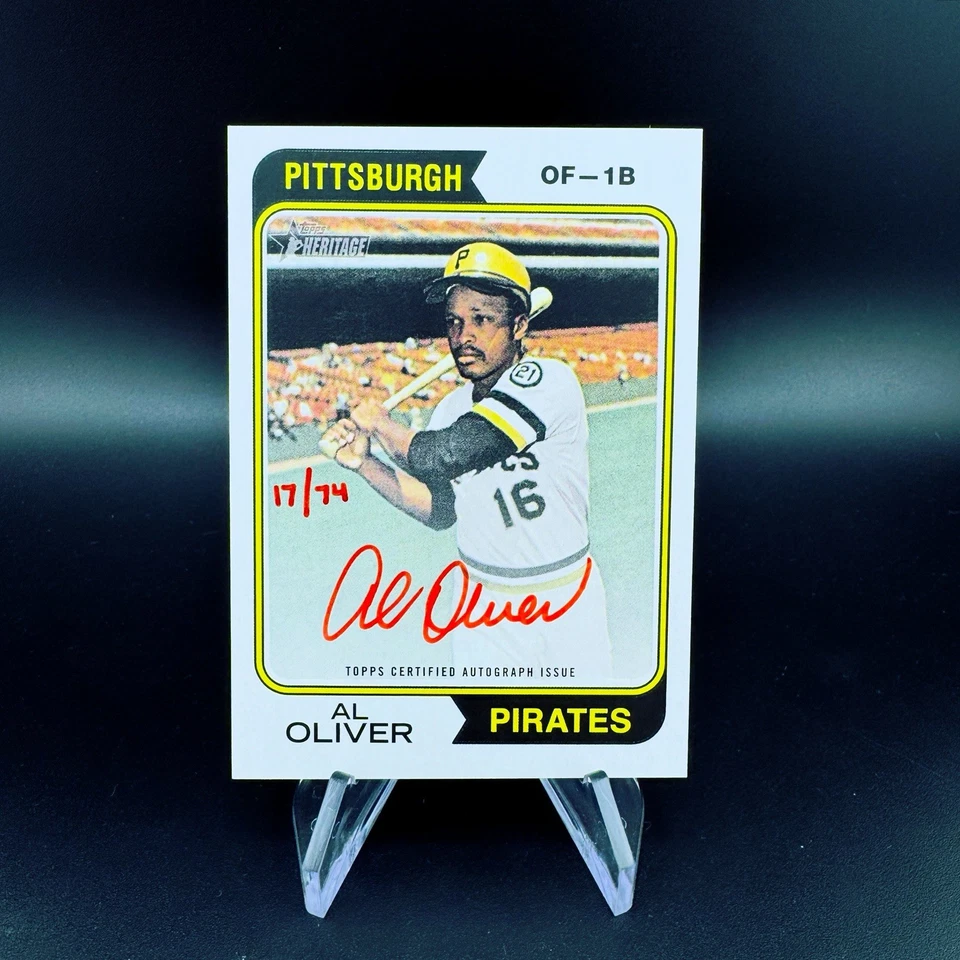2024 Topps Heritage Red Ink Auto Al Oliver /75 Pittsburgh Pirates - Image 1 of 1