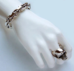 "CADENA PULSERA HARDCORE HOMBRE ROCK PLATA ESTERLINA 925 TALLA 8" - Imagen 1 de 4