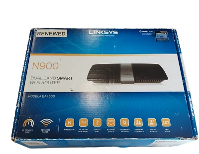 Wireless N Gigabit 450 Mbps USB Cisco Linksys EA4500 Dual Band N900 Router - Image 1 of 2