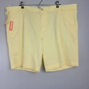 Men's Dockers Casual Chino Shorts Flat Front Yellow Lemon Comfort Sport Golf 42 - Picture 1 of 12