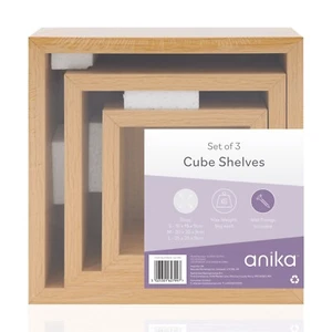 Anika Set of 3 Cubed Floating Shelves / 3 Colours / Small, Medium, Large - Picture 1 of 16