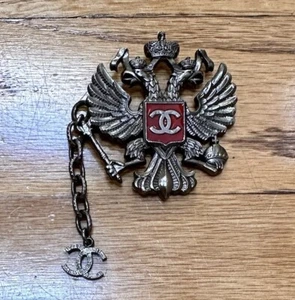 CHANEL 100% Authentic 09 Moscow Double Headed Eagle Imperial Brooch/Pendant-RARE - Picture 1 of 11