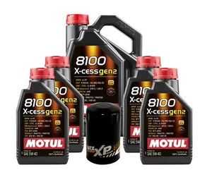 9L Motul 8100 X-CESS GEN2 5W-40 Wix XP Filter Motor Oil Change Kit API SN - Picture 1 of 1