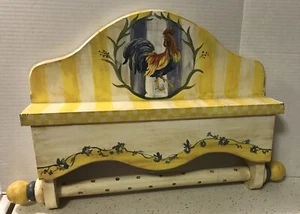 Vintage Country Kitchen /rooster/Wall Shelf Paper Towel Holder - Picture 1 of 7