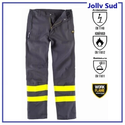 Pantalone da Lavoro Uomo TRIVALENTE per Saldatori Alta Visibilita Ignifugo Fluo - Immagine 1 di 4