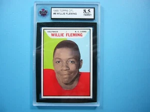 1965 TOPPS CFL FOOTBALL CARD #8 WILLIE FLEMING KSA 8.5 NM/MINT+ SHARP+ '65 TOPPS - Picture 1 of 4