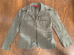 Vivienne Tam Military Style Blazer Jacket Womens sz 4 Army Green - Picture 1 of 6