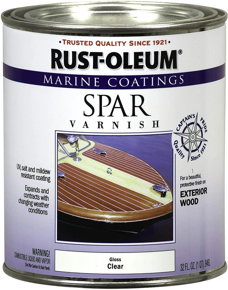 Rust-Oleum 207008 Marine Spar Varnish, Gloss Clear, 1 Quart - Imagem 1 de 1