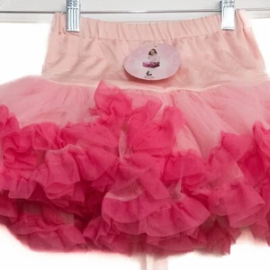 Popatu Girls Pink Tutu Skirt Princess Fluffy Soft Ribbon Tie Birthday Size L NWT - Picture 1 of 7