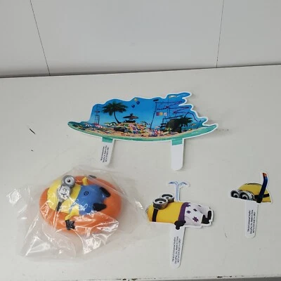 Minions Waterpark Swimming Universal Studios Decopac Cake Topper Playset Toy