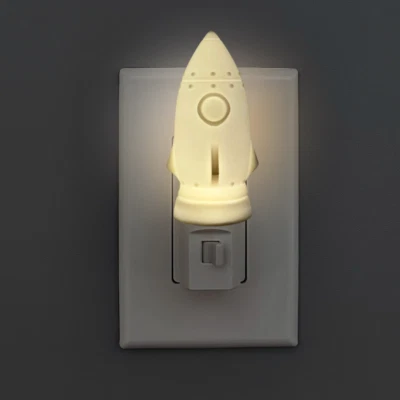 Rocket Night Light, Space-Themed LED Plug-In, Spaceship Lover Gift - Image 1 of 4