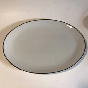 Harmony House Moderne Serving Platter Silver Trim Japan 3545 Vintage Oval 15.5” - Picture 1 of 5