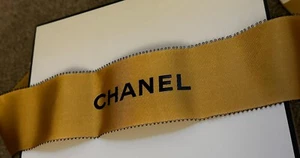 Chanel Gold Wide Ribbon 6cm x 68cm Gift Wrapping Decoration DIY - Picture 1 of 2