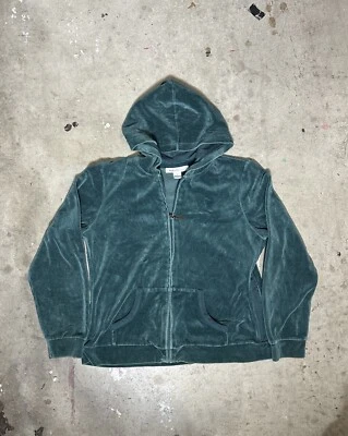 Y2K Zip Up Hoodie Teal Women’s – Vintage Aesthetic, Retro Streetwear, Size L - Image 1 of 4