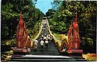 Thailand Chiengmai Dragon Staircase Vintage Postcard C195