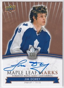 2017-18 Toronto Maple Leafs Centennial Maple Leaf Marks #MLJD Jim Dorey AUTO *D*