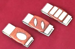 Money Clips Mens Cilp for Banknotes Silver 925 Solid And Briar made in Italy - Imagen 1 de 13