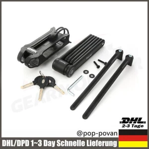 Fahrrad Schloss Faltschloss + Halterung Sicherheitsstufe 15 + 3x Schlüssel - Bild 1 von 10