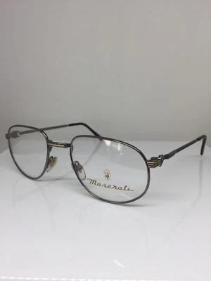 New Vintage Maserati Eyeglasses M. 6213 C. 02 Dark Grey Gunmetal & Gold France - Image 1 of 4