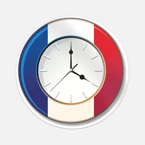 Calcomanía pegatina parachoques de coche reloj de Francia con bandera nacional - Imagen 1 de 1