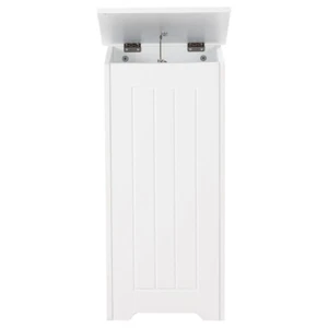 White Wooden Laundry Bin Clothes Hamper Basket Lid Washing Storage Organiser New - Picture 1 of 5