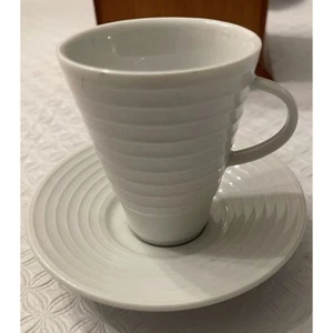 Spal Porcelanas Demitasse Espresso Cup Saucer White Suite Portugal Coffee Mug - Picture 1 of 3