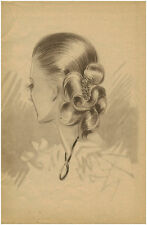 Publicité ancienne portrait femme coiffure mode année 40 no 5