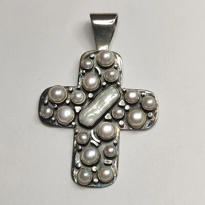 Colgante Cruz Perla Esterlina Jay King DTR Foto 1 de 4