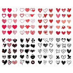 Valentine's Day Heart Temporary Tattoos for Kids Party Favors - Picture 1 of 7