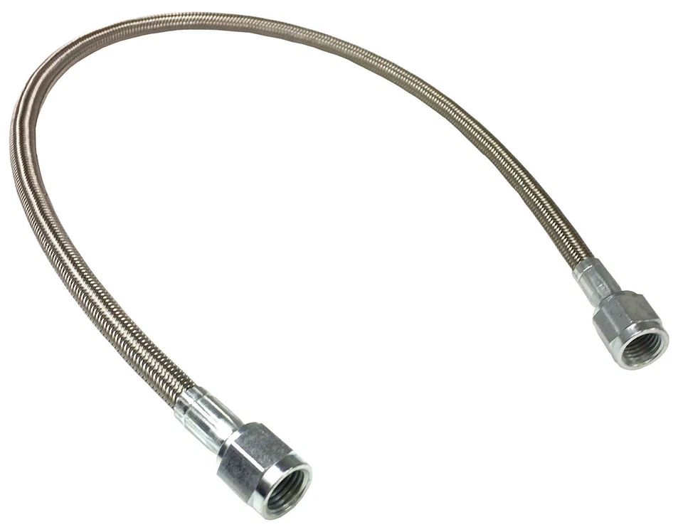 -4 AN 24" Stainless Braided PTFE Brake Line Straight Ends -4 Brake hose - Image 1 of 1