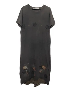 Maxi Vestido Para Mujer Blue Fish Vintage Gris Oscuro Flor Floral Arte Para Usar Algodón - Imagen 1 de 8