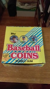 EMPTY !! 1989 Topps Baseball Coins Retail Box EX  Clemens/K Gibson/Gooden
