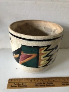 Antique Hand Made Native American Pottery Bowl Hand Painted Southwestern - Picture 1 of 10
