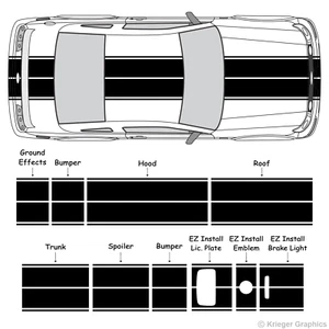 3M Eleanor Rally Racing Stripes for 2005-09 Ford Mustang 2006 2007 2008 2009 - Picture 1 of 8
