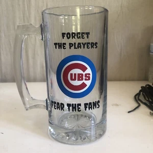Chicago Cubs Beer Stein 16 oz / 7" Glass Mug MLB Baseball Vintage Mug Clear - Bild 1 von 7