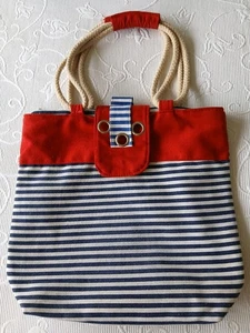 Older Heavy Cotton Beach Bag. Two Not Visable Marks. V.Acceptable, Clean Cond. - Picture 1 of 8