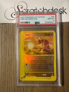 PSA 8 - Pokemon ONIX 98/147 - AQUAPOLIS eReader - Reverse HOLO - Picture 1 of 2