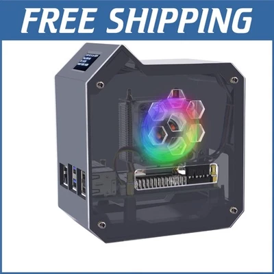 Elegant Mini Tower Kit for Raspberry Pi 5 with ICE Tower Cooler and OLED Display - Image 1 of 4