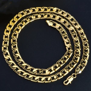 Sunny Jewelry Women Men'S Necklace Gold Plated Fashion Basic Punk Cuban Link Cha - Picture 1 of 13