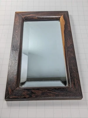 Vintage solid Wood Wall Mirror rectangle Retro Cottagecore Farmhouse 9"x15" - Image 1 of 4
